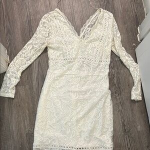 Elegant Lace White Dress